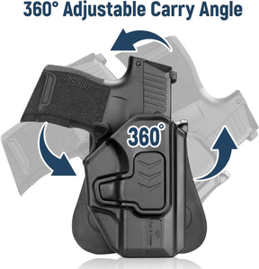 Gun & Flower OWB Paddle Holster with Silicone Backing, Compatible with P 365 / P365X / P365 SAS / P365 .380 ACP, Index Finger Release, 360° Adjustable Paddle, Outside Waistband Carry - Gunflowerholsters