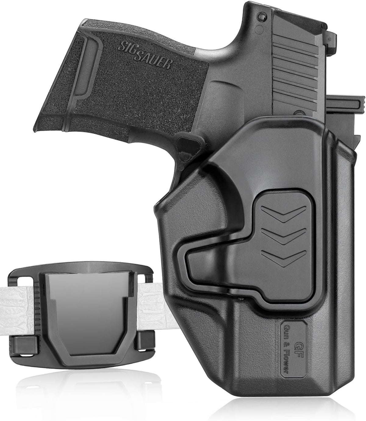 Gun & Flower P365 Quick Release Holster, OWB Holster for Sig Sauer P365X / P 365 SAS / P365 .380 ACP, Fast Detach Base, Index Finger Release, Adjustable Cant, Not for XL/XMacro - Polymerholster