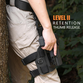Gun & Flower Level II G17  Drop Leg Holster for  Glock17/19 Gen 3-5 G22/31 Gen3-4,Glock 19X/44/45 - Polymerholster