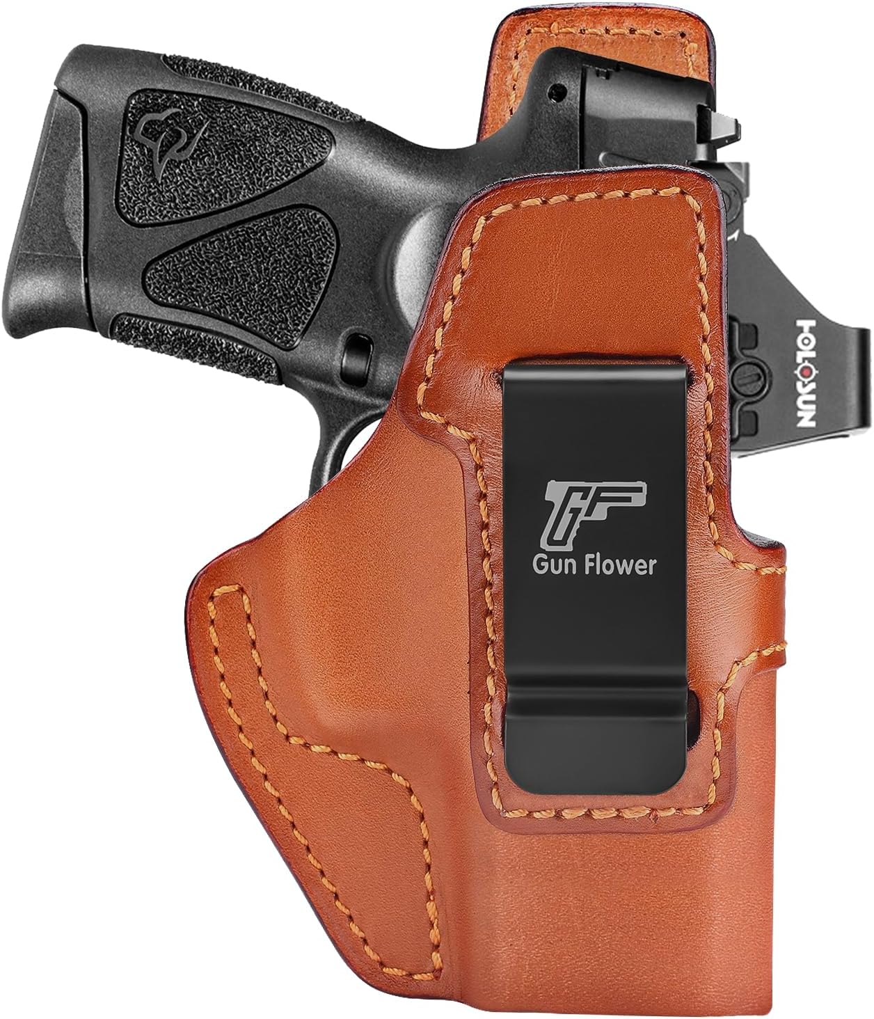 GUN & FLOWER Taurus G3C/G2C IWB Leather Holster - Premium Leather, Optic Cut & Appendix Concealed Carry, Fits 1.5"-1.75" Belts, Right Hand for G3C Toro/TX22 Compact/PT111/PT140 G2 - Gunflowerholsters