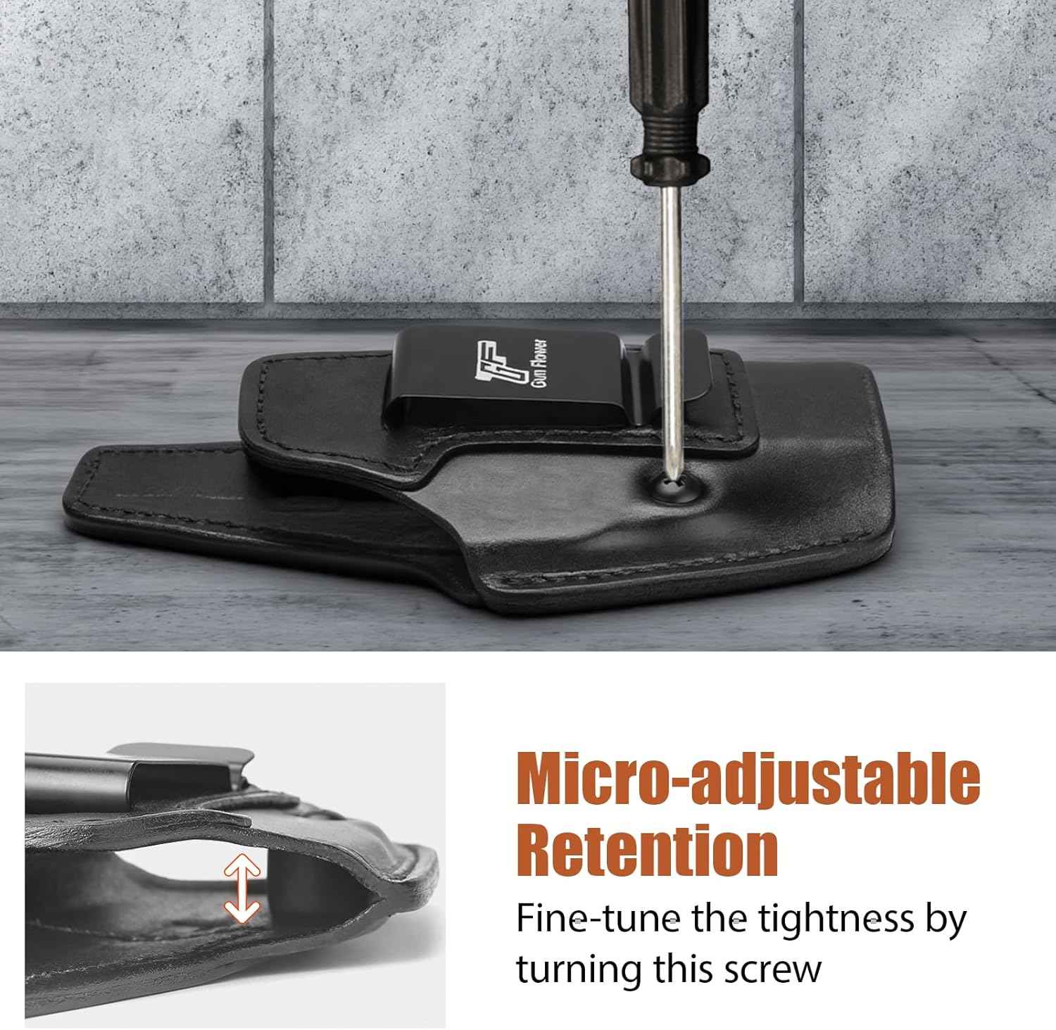 Springfield Hellcat Pro Holster IWB Leather Optic Cut - Fits Hellcat Pro/Comp & Hellcat RDP, Concealed Carry Appendix Inside Waistband, 1.5"-1.75" Belt, Black Right Hand - GUN & FLOWER