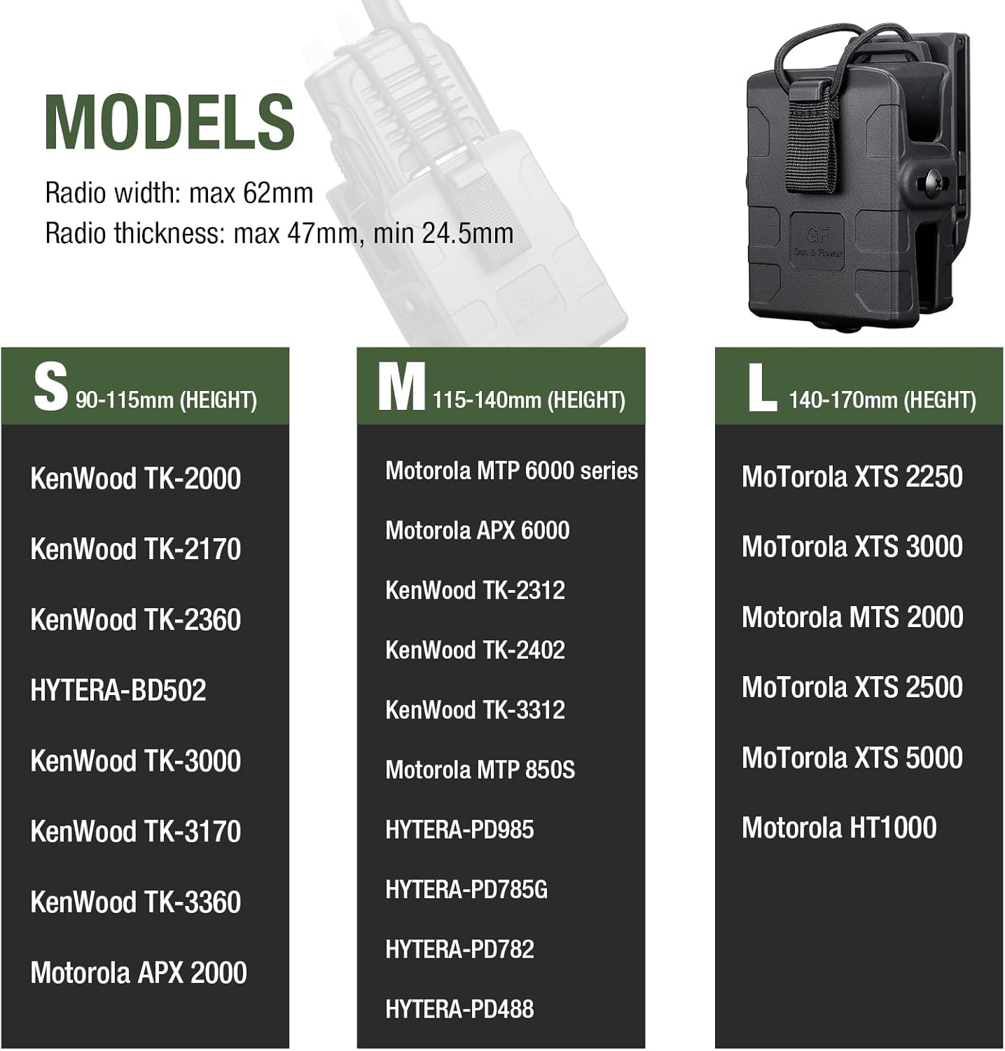 GUN & FLOWER Belt Clip – Durable Black for Secure Fit, Radios, Easy Attachment for Tactical, Outdoor, and Work Use - Gunflowerholsters