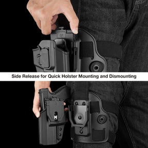 Level II Tactical Drop Leg Holster, Universal Leg Holster Fits 100+ Pistols, Thigh Holster for Glock 17 19,Beretta 92FS,S&W M&P 9mm/.40, Sig P320 P220,XD Series, Fit Most Full&Compact Size Pistols - Polymerholster