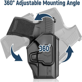 Gun & Flower P365 Holster with Molle Adapter, OWB Holster for Sig Sauer P365X / P 365 SAS / P365 .380, Index Release, Adjustable Cant, Right Hand - Gunflowerholsters