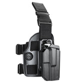Level II Retention G17 Drop Leg Holster, Fit for Glock 17 Gen 3-5 Glock 22/31 Gen 3-4, Glock 44/45.Not Fit G22/G31 Gen 5, Polymer Thigh Holster Platform, Thumb Release Holster, Leg Holster for Pistols - Polymerholster