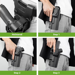 Glock 26 （Glock 19 Mod）Level II/III Retention Holster - Law Enforcement Duty Option - Polymerholster
