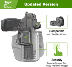 Universal OWB Holster, Compact Size Universal Holster for G3C /P365 Xmacro/M&P Shield Plus/G43 G43X MOS/Hellcat Pro/XDS/9mm/380 Shield EZ,Index Finger Release System,Adj Cant/Retention,Right Hand - Polymerholster
