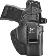 SIG Sauer P365 IWB Leather Holster - Premium Black Leather, Optic Cut & Appendix Concealed Carry, Fits 1.5"-1.75" Belts, Right Hand for P365/P365X/P365 SAS/P365-380 - Gunflowerholsters