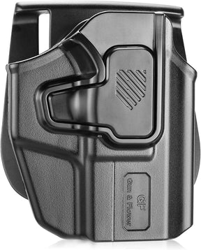 Universal OWB Holster, Compact Size Universal Holster for G3C /P365 Xmacro/M&P Shield Plus/G43 G43X MOS/Hellcat Pro/XDS/9mm/380 Shield EZ,Index Finger Release System,Adj Cant/Retention,Right Hand - Polymerholster