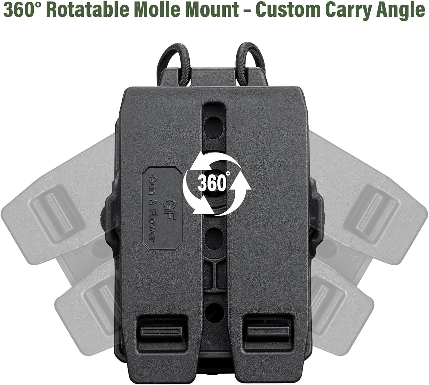 Gun & Flower Molle – Durable Black for Radios, Secure Fit, Easy Attachment for Outdoor, Tactical, and Work Use - Gunflowerholsters