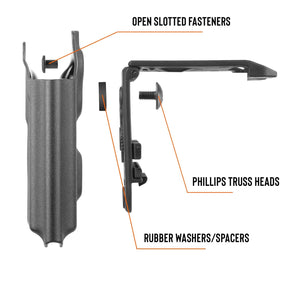 Black Chicago Screws, 12 Pack Holster Screw Kit for DIY Kydex and Leather Gun Holsters/Clips and Knife Sheaths - Polymerholster