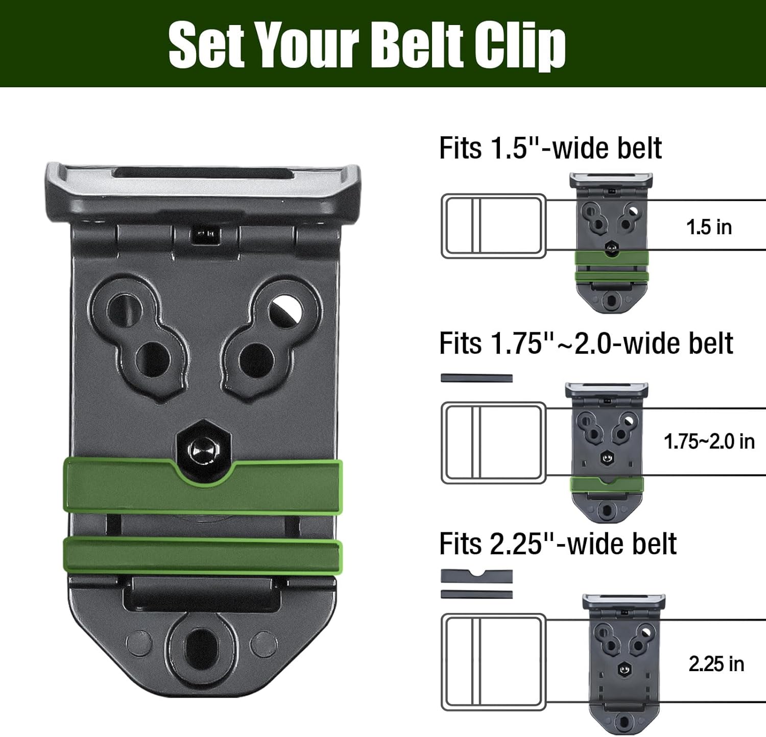 Baton Holder for 1.0 to 1.12 inch Diameter Batons, Expandable Baton Holsters for Duty Belt, 360 Degrees Rotation Tactical Swivelling Baton Pouch, Fits 1.5" 1.75" 2.0" Wide Belt - Polymerholster