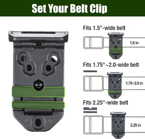 Baton Holder for 1.0 to 1.12 inch Diameter Batons, Expandable Baton Holsters for Duty Belt, 360 Degrees Rotation Tactical Swivelling Baton Pouch, Fits 1.5" 1.75" 2.0" Wide Belt - Polymerholster