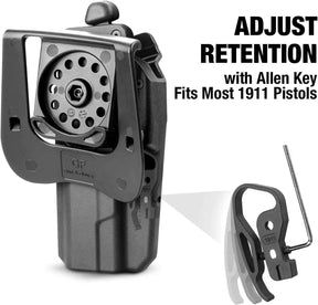 1911 Thumb Release Polymer OWB Paddle Holster, Right Hand  | Gun & Flower