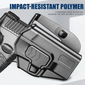 GUN & FLOWER OWB Paddle Holster Fits Taurus G2C Taurus G3C Taurus G3C TORO Taurus G3 Taurus PT111 Millennium G2 Taurus PT140 Millennium G2, Outside Waistband Carry Paddle w/Molle Adapter, Level II Index Finger Release, 360 Degrees Adjustable, Right Hand - Gunflowerholsters