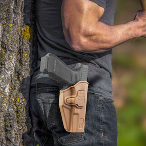 G17 Holster, OWB Holster Fits G17/19/31/32(Gen1-5), G22/23 (Gen 1-4), G19x/45, Open Carry Holster for Outside Waistband, Level II Retention, 360 Adjustable, Right Hand|Gun & Flower - Gunflowerholsters