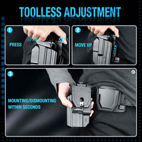 Glock 19 Holster, Level II Retention OWB Holster for Glock19 19X 32 44 45(Gen 3 4 5) 丨Glock23(Gen 3 4), Belt Loop Attachment, Outside Waistband Carry,  Thumb Release,right hand|Gun & Flower - Gunflowerholsters