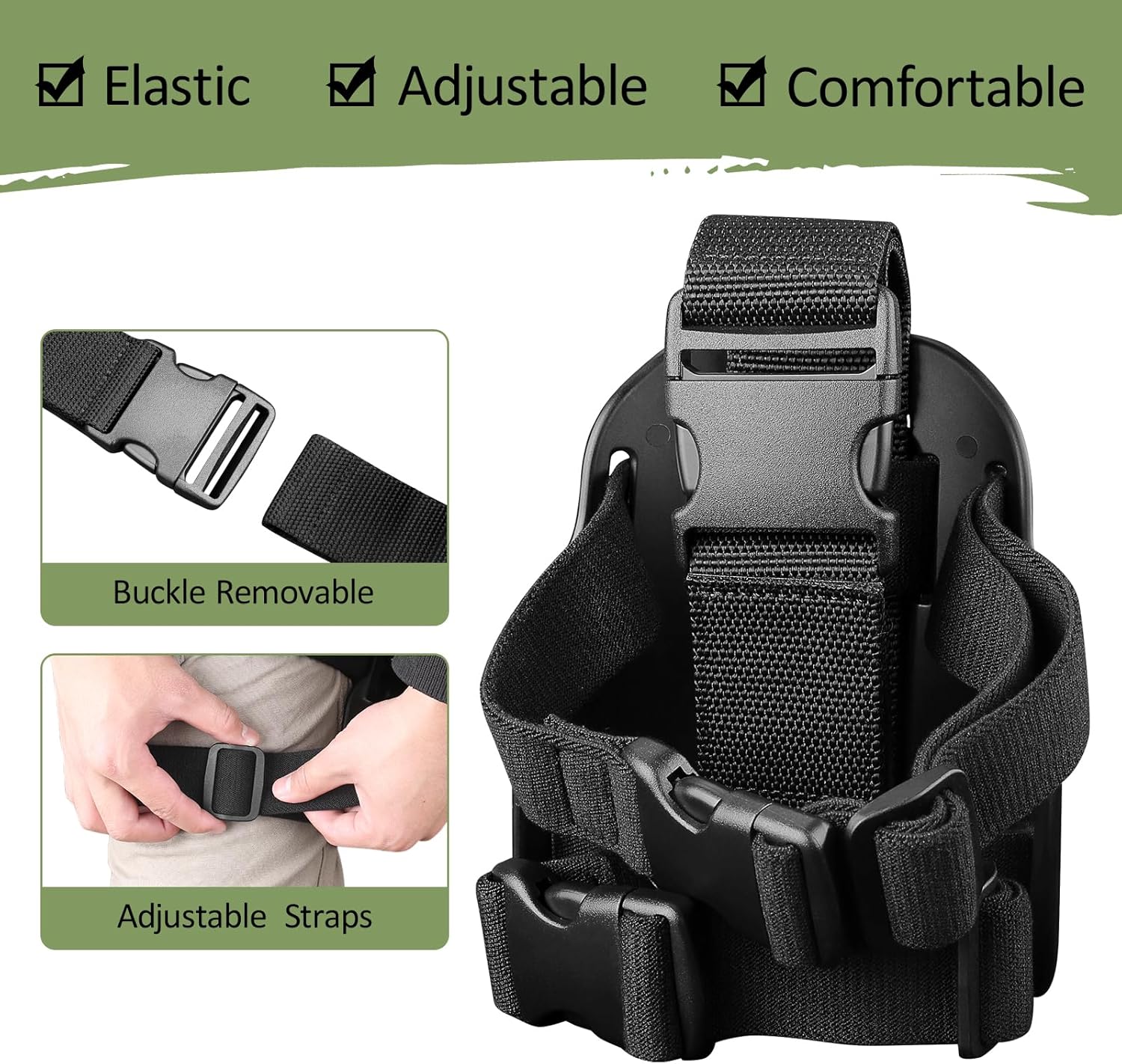 Level III Retention G17 Drop Leg Holster with Single Mag Holder – Fits Glock 17/19 (Gen 3-5), Glock 22/23/31/32 (Gen 3-4), Glock 19X/44/45 – Tactical Thigh Holster Adjustable Right Hand - Gunflowerholsters