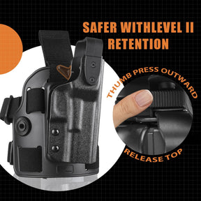 Gun & Flower Level II G17  Drop Leg Holster for  Glock17/19 Gen 3-5 G22/31 Gen3-4,Glock 19X/44/45 - Polymerholster