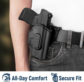 Gun & Flower OWB Paddle Holster with Silicone Backing, Compatible with P 365 / P365X / P365 SAS / P365 .380 ACP, Index Finger Release, 360° Adjustable Paddle, Outside Waistband Carry - Gunflowerholsters