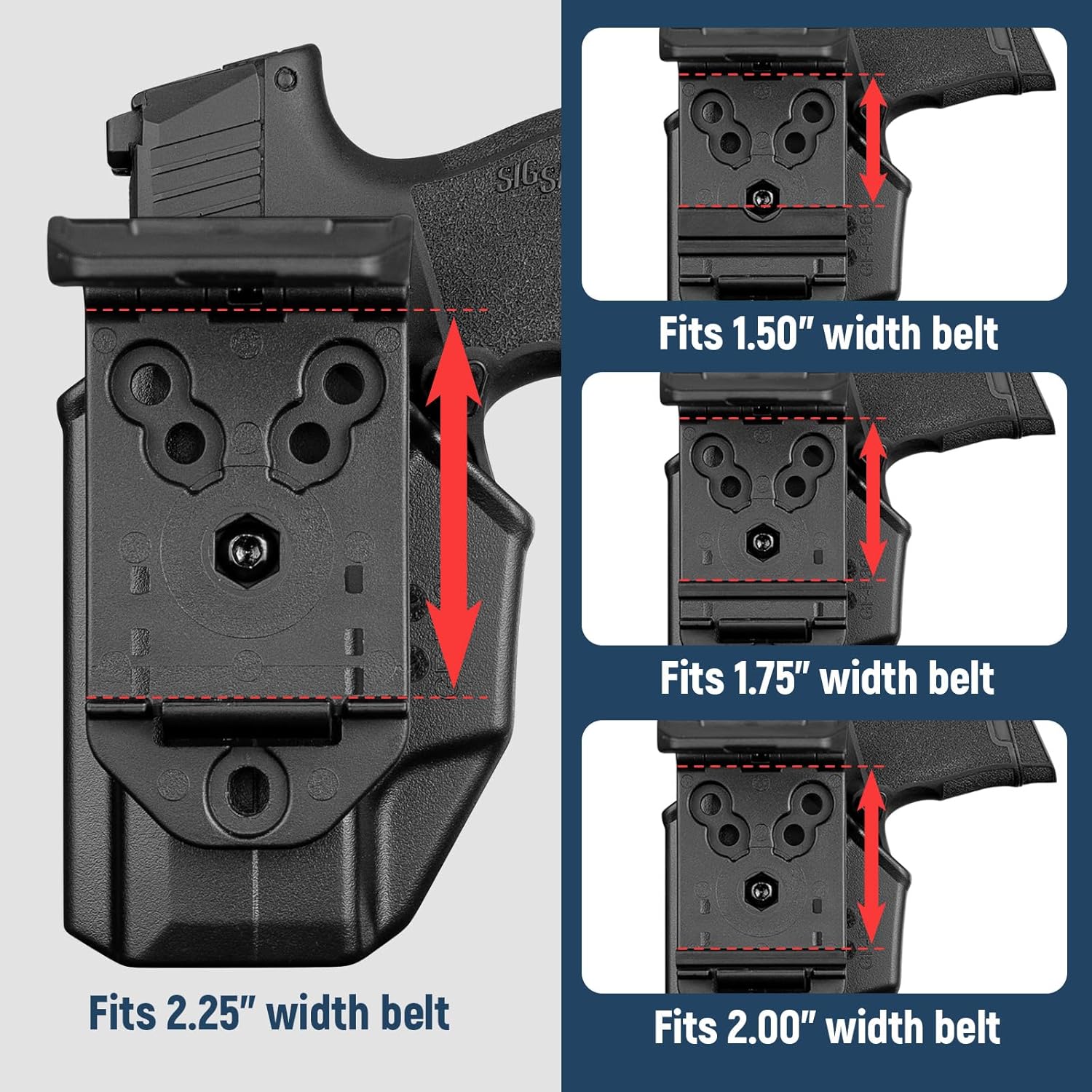 Gun & Flower Belt Clip Holster, OWB Holster for Sig Sauer P365 / P365X / P365 SAS / P365 .380, Index Finger Release, Adjustable Cant, Outside Waistband Carry, Not for XL or XMacro - Gunflowerholsters