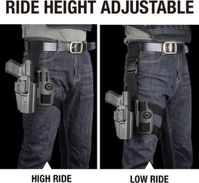 Level II Drop Leg Holster, Universal Holster for Sub-Compact Pistol, Fits Glock 43X MOS, G43X, Sig P365 XMacro P365XL P365, Taurus G3C G2C GX4, SCCY CPX 2 Gen3, Hellcat Pro, Ruger Security 9 SR9 - Polymerholster