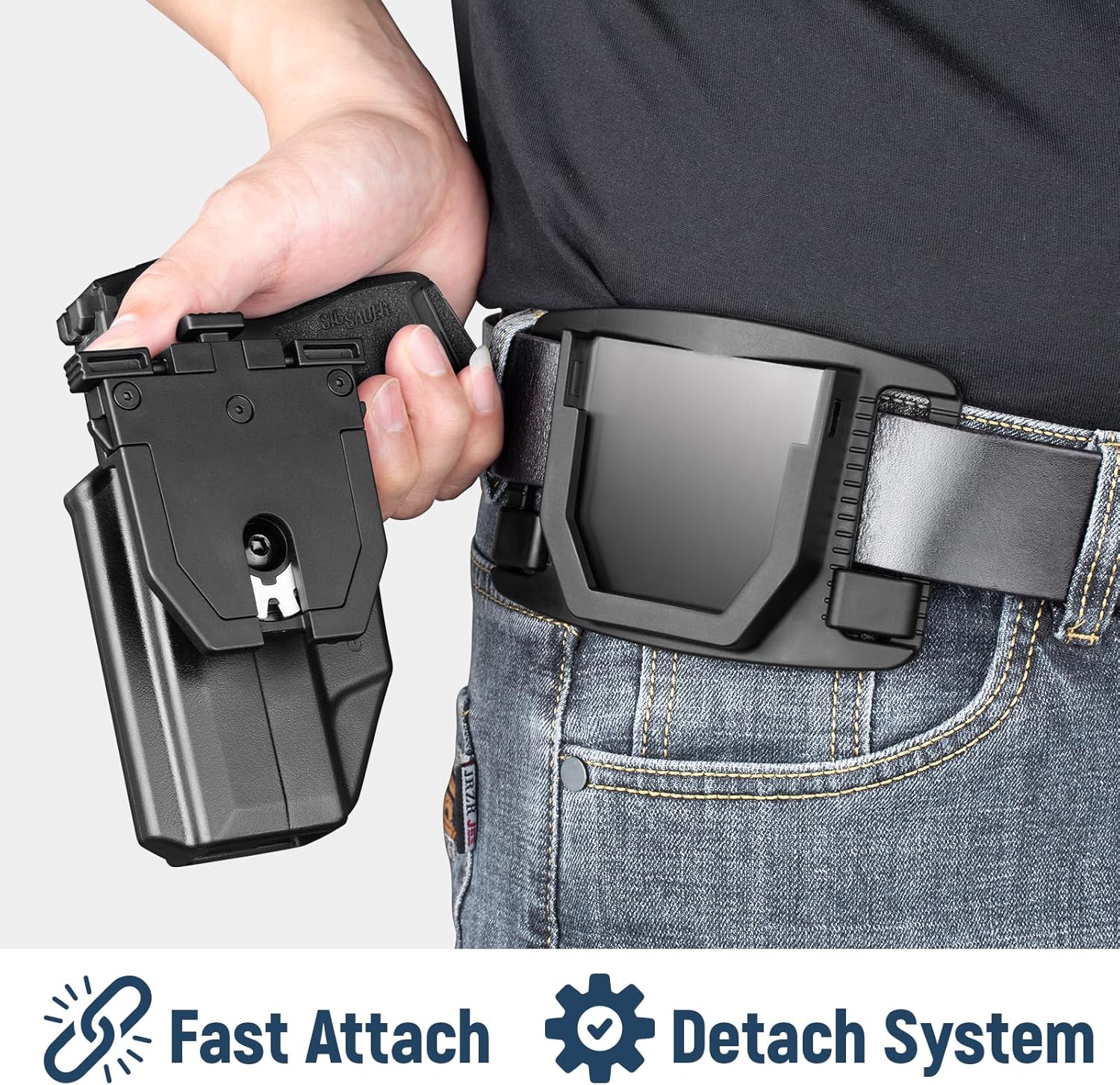 Gun & Flower P365 Quick Release Holster, OWB Holster for Sig Sauer P365X / P 365 SAS / P365 .380 ACP, Fast Detach Base, Index Finger Release, Adjustable Cant, Not for XL/XMacro - Gunflowerholsters