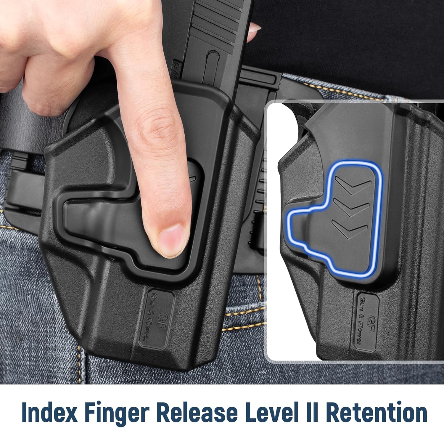 Gun & Flower P365 Quick Release Holster, OWB Holster for Sig Sauer P365X / P 365 SAS / P365 .380 ACP, Fast Detach Base, Index Finger Release, Adjustable Cant, Not for XL/XMacro - Gunflowerholsters