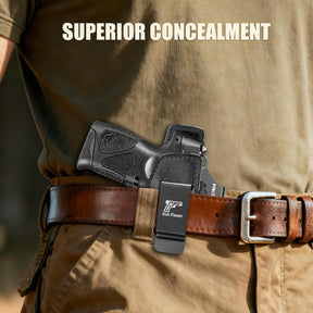 GUN & FLOWER Taurus G3C/G2C IWB Leather Holster - Premium Leather, Optic Cut & Appendix Concealed Carry, Fits 1.5"-1.75" Belts, Right Hand for G3C Toro/TX22 Compact/PT111/PT140 G2 - Gunflowerholsters