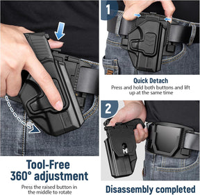 Gun & Flower P365 Quick Release Holster, OWB Holster for Sig Sauer P365X / P 365 SAS / P365 .380 ACP, Fast Detach Base, Index Finger Release, Adjustable Cant, Not for XL/XMacro - Gunflowerholsters