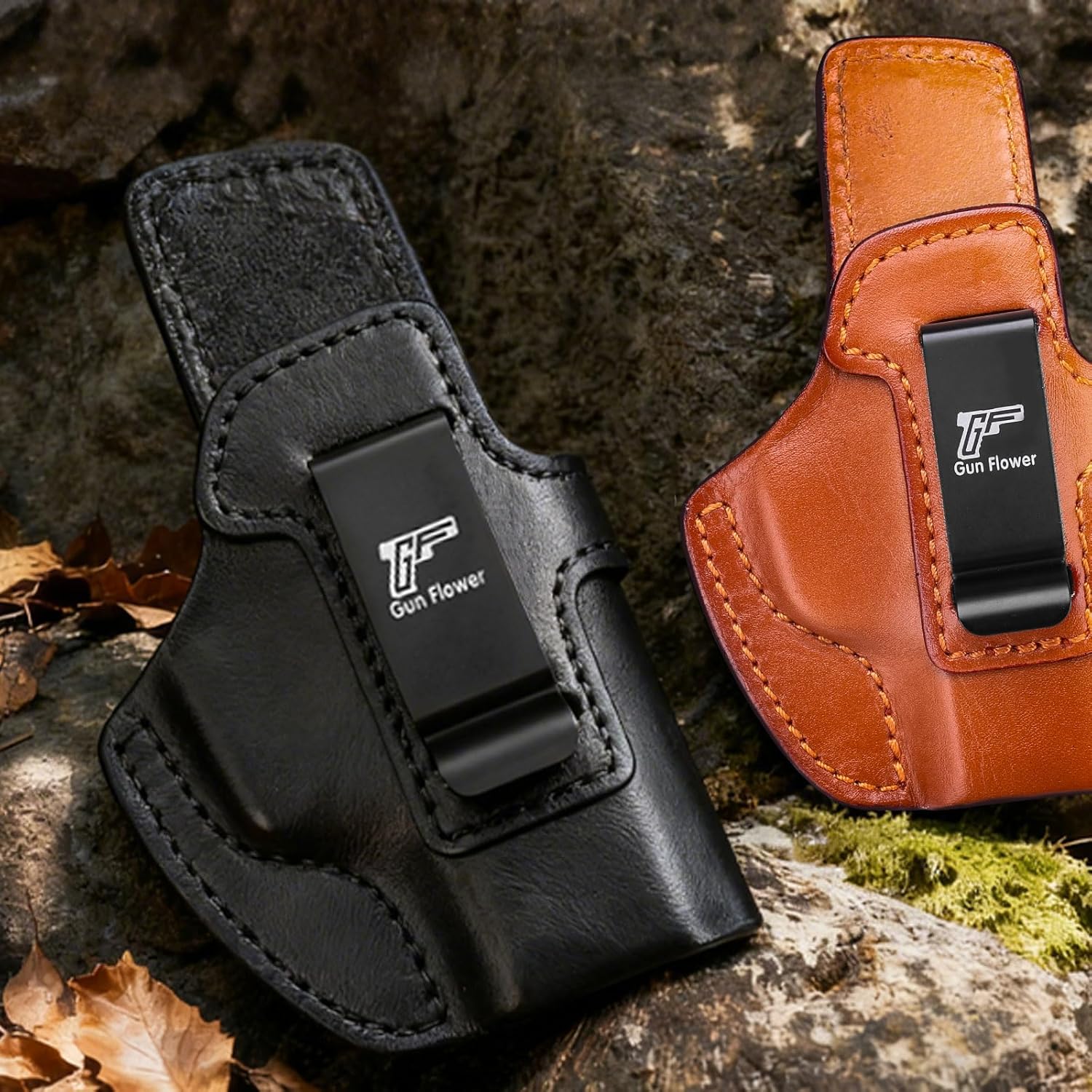 SIG Sauer P365 IWB Leather Holster - Premium Black Leather, Optic Cut & Appendix Concealed Carry, Fits 1.5"-1.75" Belts, Right Hand for P365/P365X/P365 SAS/P365-380 - Gunflowerholsters