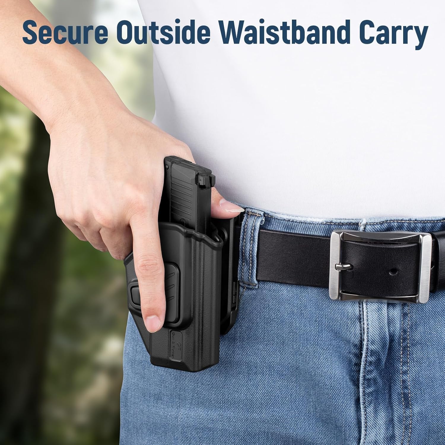 Gun & Flower Belt Clip Holster, OWB Holster for Sig Sauer P365 / P365X / P365 SAS / P365 .380, Index Finger Release, Adjustable Cant, Outside Waistband Carry, Not for XL or XMacro - Gunflowerholsters