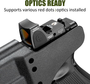 Glock 17/19 IWB Holster with Claw - Optic Cut, Adjustable Ride Height & Retention, Fits G19X/34/44/45 (Gen 1-5), G32 (Gen 3-4) & MOS Models, Right Hand - Polymerholster