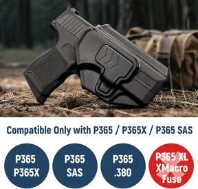 Gun & Flower Belt Clip Holster, OWB Holster for Sig Sauer P365 / P365X / P365 SAS / P365 .380, Index Finger Release, Adjustable Cant, Outside Waistband Carry, Not for XL or XMacro - Gunflowerholsters