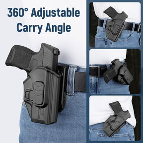 Gun & Flower Belt Clip Holster, OWB Holster for Sig Sauer P365 / P365X / P365 SAS / P365 .380, Index Finger Release, Adjustable Cant, Outside Waistband Carry, Not for XL or XMacro - Gunflowerholsters