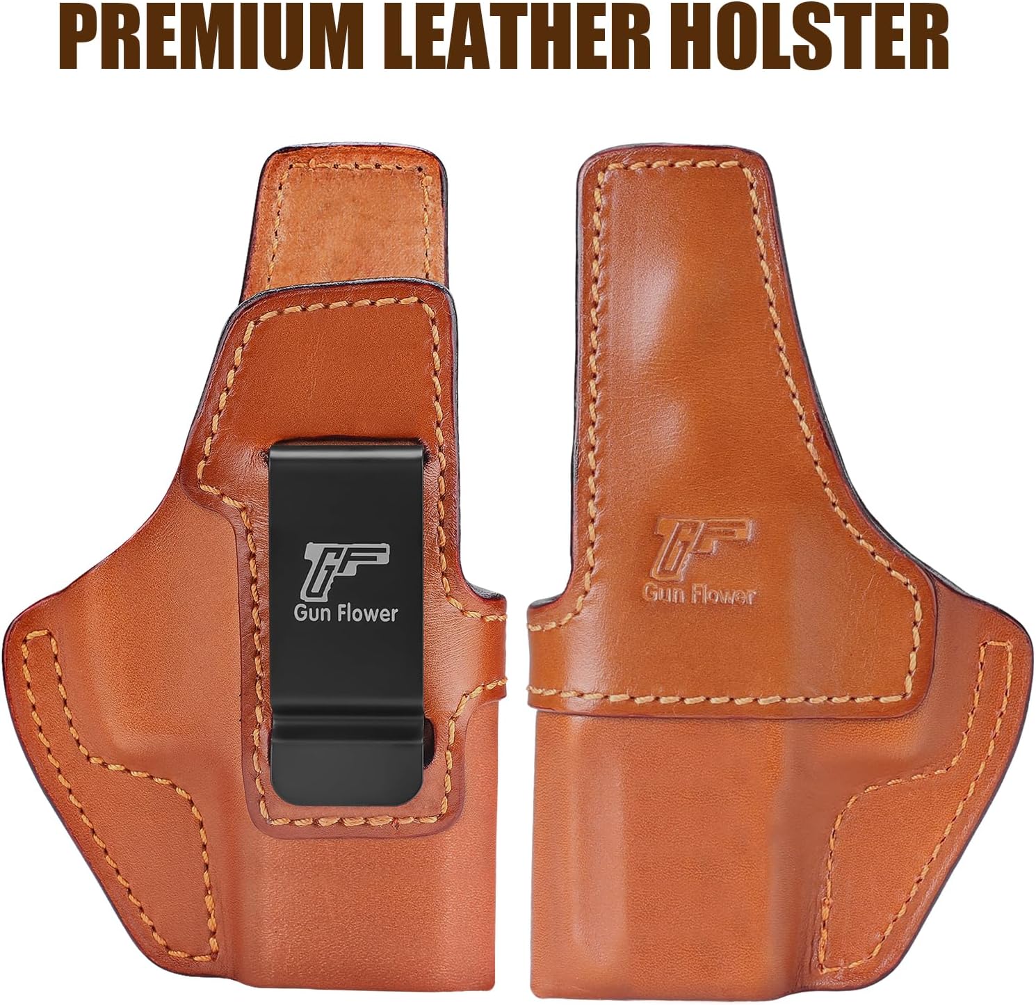 GUN & FLOWER Taurus G3C/G2C IWB Leather Holster - Premium Leather, Optic Cut & Appendix Concealed Carry, Fits 1.5"-1.75" Belts, Right Hand for G3C Toro/TX22 Compact/PT111/PT140 G2 - Gunflowerholsters