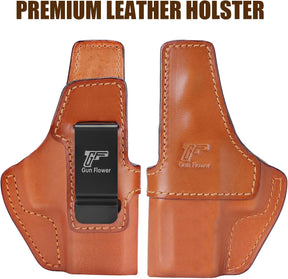 GUN & FLOWER Taurus G3C/G2C IWB Leather Holster - Premium Leather, Optic Cut & Appendix Concealed Carry, Fits 1.5"-1.75" Belts, Right Hand for G3C Toro/TX22 Compact/PT111/PT140 G2 - Gunflowerholsters