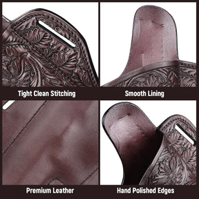 Premium Leather HK VP9 Holster - Compatible with Heckler & Koch (H&K) VP9/ VP40/ SFP9/ SFP40, OWB Western Hand-Carved Holster for Women & Men -Fits 1.5" Belts - Gunflowerholsters