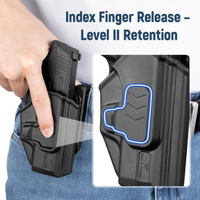 Gun & Flower Belt Clip Holster, OWB Holster for Sig Sauer P365 / P365X / P365 SAS / P365 .380, Index Finger Release, Adjustable Cant, Outside Waistband Carry, Not for XL or XMacro - Gunflowerholsters