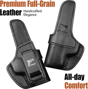 S&W Bodyguard 2.0 IWB Leather Holster - Optic Cut Concealed Carry, Premium Full Grain Leather, Fits 1.5"-1.75" Belt, Black Right Hand - GUN & FLOWER - Gunflowerholsters