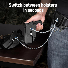 Gun & Flower P365 Quick Release Holster, OWB Holster for Sig Sauer P365X / P 365 SAS / P365 .380 ACP, Fast Detach Base, Index Finger Release, Adjustable Cant, Not for XL/XMacro - Gunflowerholsters