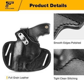 Leather Holster for J-Frame & .38 Special Snub Nose Revolvers - Gunflowerholsters