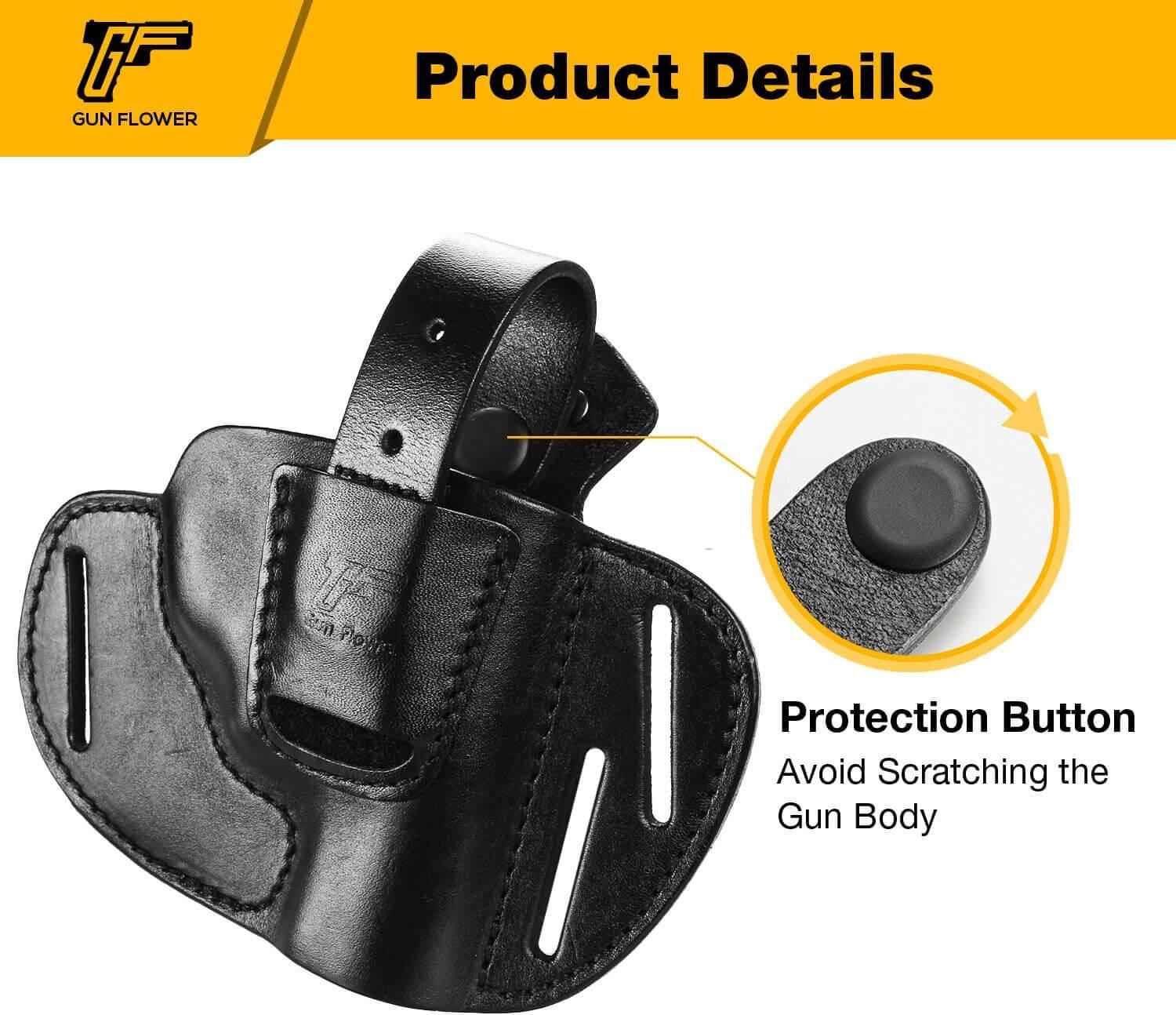 Leather Holster for J-Frame & .38 Special Snub Nose Revolvers - Gunflowerholsters