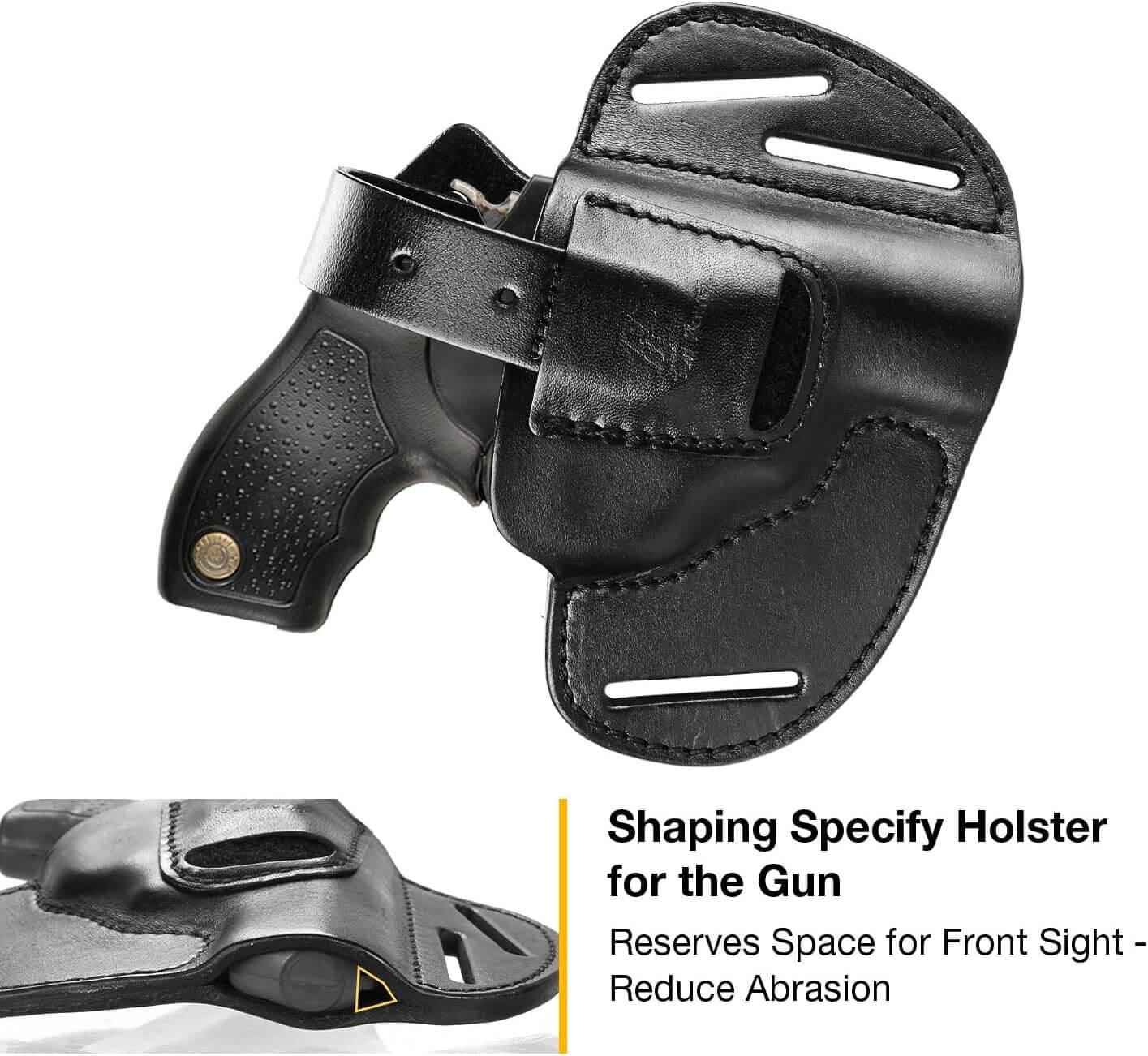 Leather Holster for J-Frame & .38 Special Snub Nose Revolvers - Gunflowerholsters