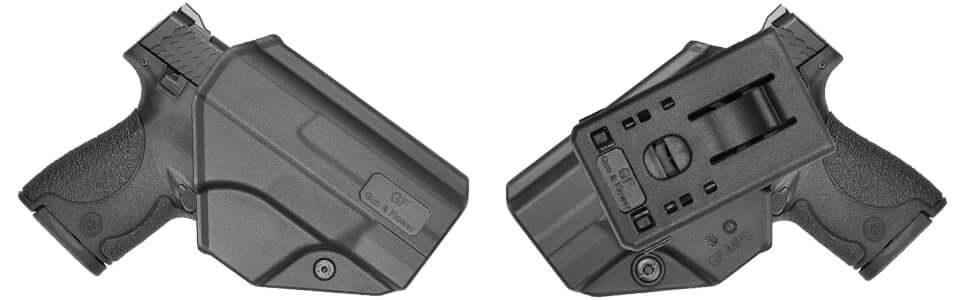 M&P Shield Holster, Polymer OWB Holster Fit Smith & Wesson M&P 9mm/.40 S&W Shield & Shield M2.0, No Button/Fast Draw/Quick Release Holster, 360 Degrees Adjustable/Trigger Lock System. Right Hand|Gun&Flower - Gunflowerholsters