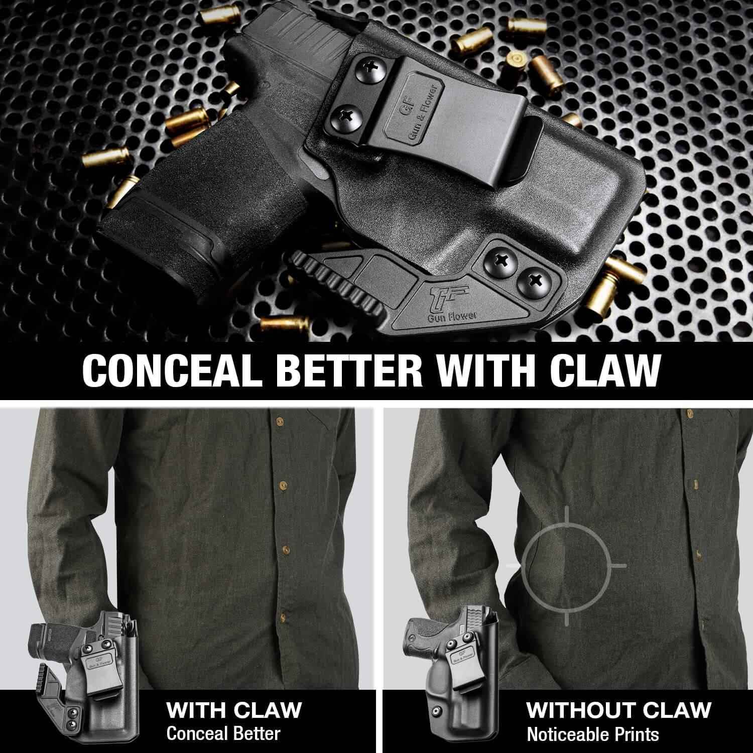 Springfield Hellcat 3" Micro-Compact IWB Kydex Holsters with Claw Adj. Retention | Right Hand