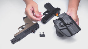 Universal OWB Holster, Compact Size Universal Holster for G3C /P365 Xmacro/M&P Shield Plus/G43 G43X MOS/Hellcat Pro/XDS/9mm/380 Shield EZ,Index Finger Release System,Adj Cant/Retention,Right Hand