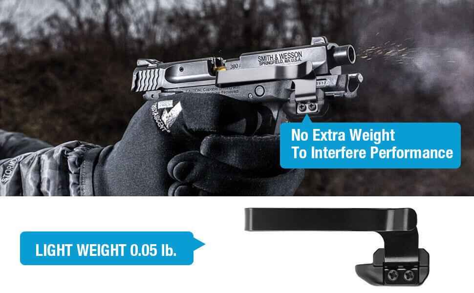 "Universal Rail Gun Clip, Low Profile Concealed Carry Gun Clip Fit: Gun w/Rail 1.31 Inch and Plus Hand gun accessories, namely, belt clips for securing a gun without the use of a holster "