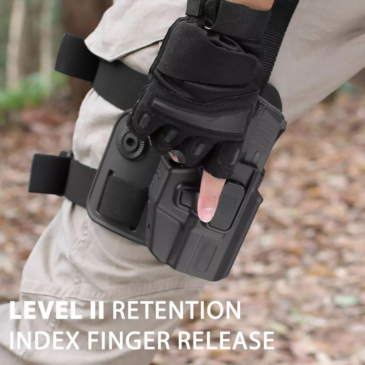 Level II Universal Drop Leg Holster, Thigh Holster for Sub-Compact Pistol, Fits Taurus G3C G2C GX4, G43X MOS, G43X, Sig P365 XMacro, P365XL, P365, SCCY, CPX 2 Gen3, Hellcat Pro, Ruger Security 9 SR9 - Polymerholster