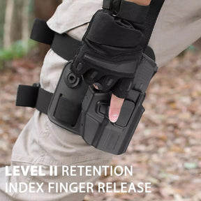 Level II Universal Drop Leg Holster, Thigh Holster for Sub-Compact Pistol, Fits Taurus G3C G2C GX4, G43X MOS, G43X, Sig P365 XMacro, P365XL, P365, SCCY, CPX 2 Gen3, Hellcat Pro, Ruger Security 9 SR9 - Polymerholster